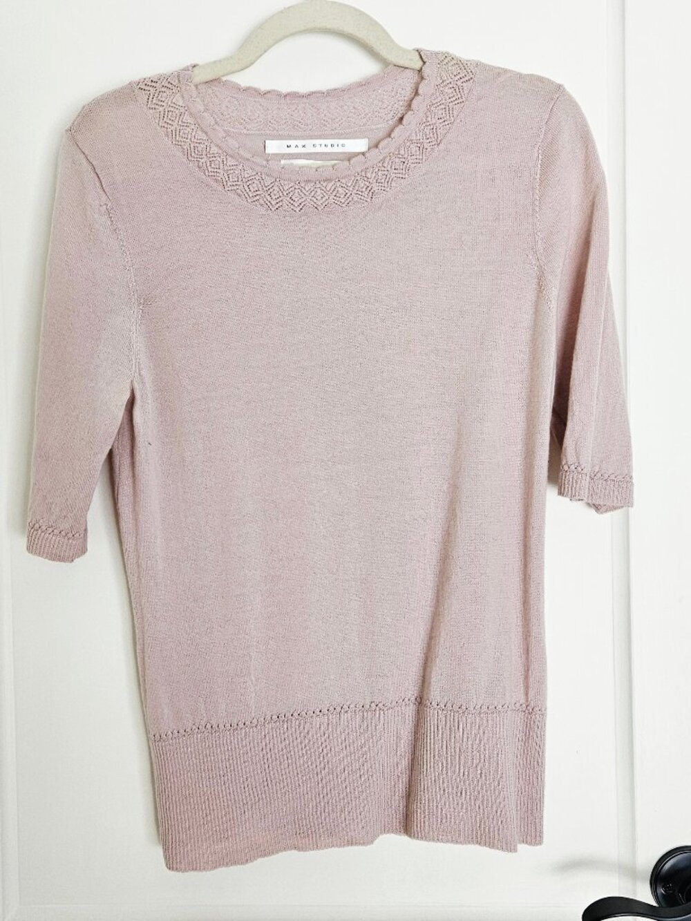 Max Studio Women's Short Sleeve Knit Top Size L